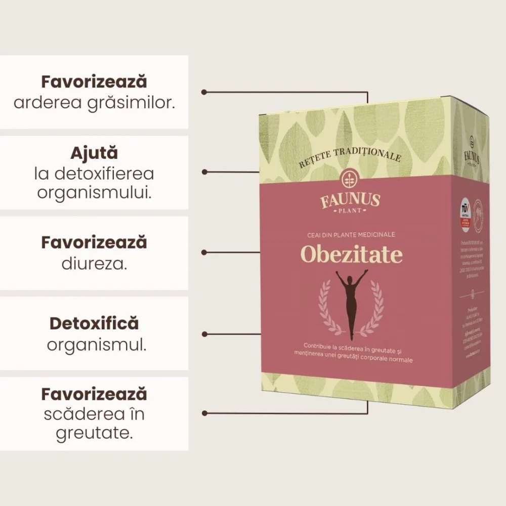 Rețete Tradiționale - Ceai Obezitate  - 180 g - Faunus - imagine 4
