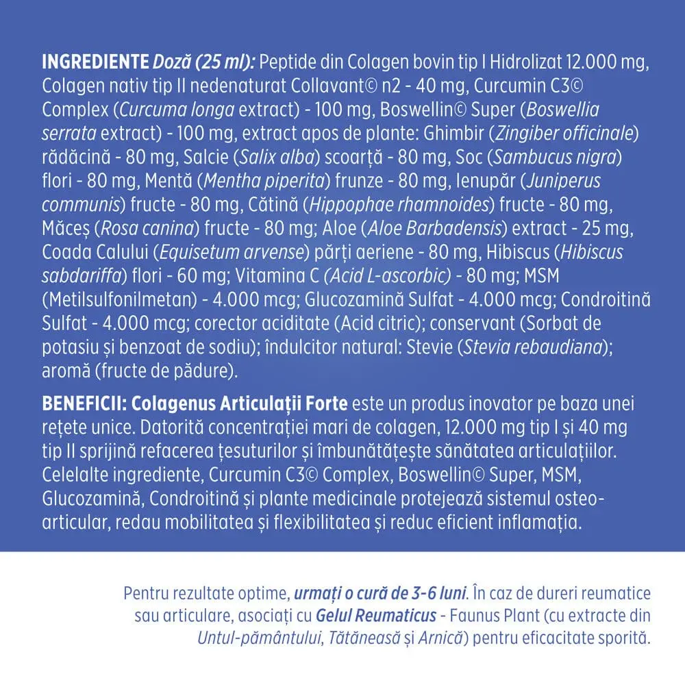 Colagenus Articulații Forte - 500 ml - Faunus - imagine 5