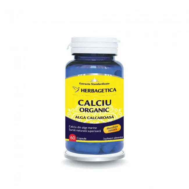 calciu_organic60cps Calciu Organic - 60 capsule - Herbagetica - imagine 1