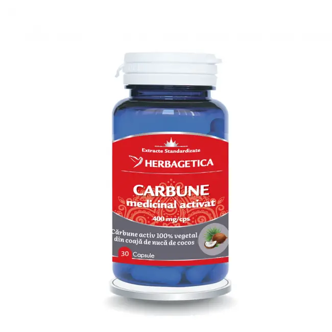 carbune_30cps-min Cărbune Medicinal Activat - 30 capsule - Herbagetica - imagine 1
