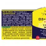 Complex Natural D3+K2+CA+MG - 120 capsule - Herbagetica - imagine 2