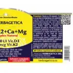 Complex Natural D3+K2+CA+MG - 30 capsule - Herbagetica - imagine 3
