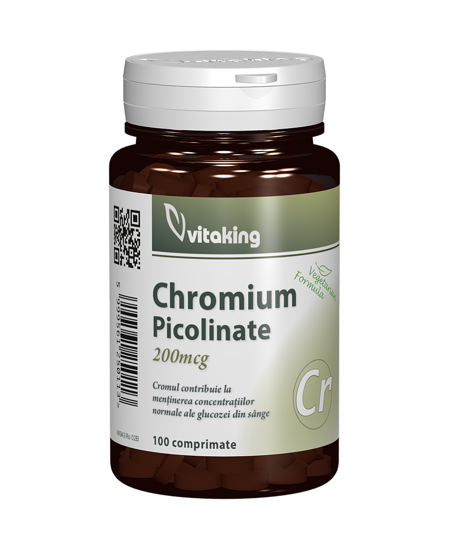 Picolinat De Crom 200mcg 100 Comprimate Picolinat De Crom 200mcg 100 Comprimate